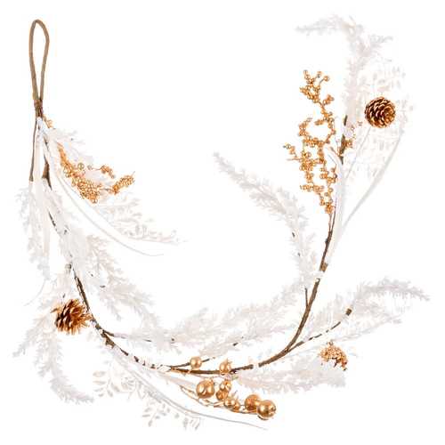 GUIRNALDA PLÁSTICO BLANCO-ORO 120 CM