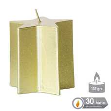 VELA ESTRELLA ORO NAVIDAD 7 X 7,50 CM