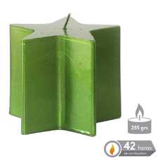 VELA ESTRELLA VERDE METÁLICO NAVIDAD 8,70 X 8 CM