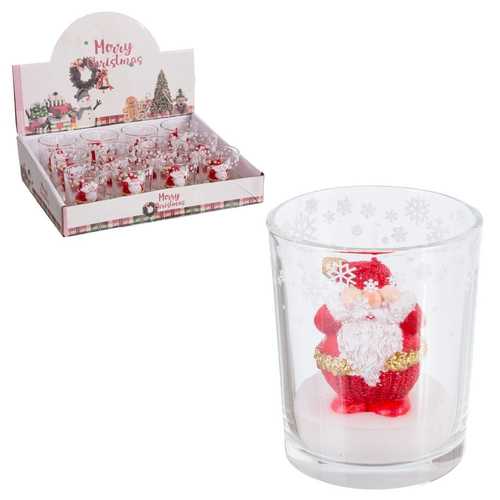 VELA TARRO CRISTAL PAPA NOEL 3/M 5,50 X 5,50 X 6,50 CM