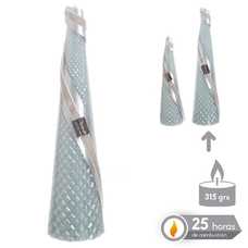 VELA CÓNICA AZUL METALIC NAVIDAD 6,30 X 25 CM