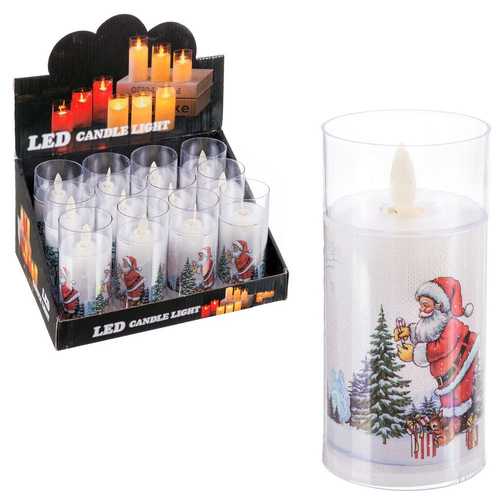 VELA CON LUZ OSCILANTE PLÁSTICO 6 X 6 X 12 CM