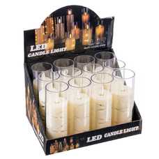 VELA CON LUZ OSCILANTE PLÁSTICO 5,50 X 5,50 X 14,50 CM