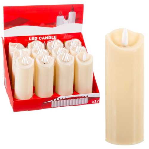 VELA CON LUZ OSCILANTE PLÁSTICO 5,30 X 5,30 X 15 CM