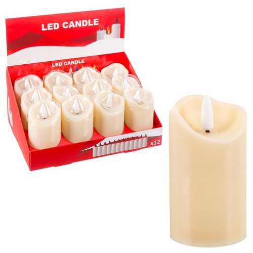 VELA CON LUZ OSCILANTE PLÁSTICO 5,30 X 5,30 X 10 CM