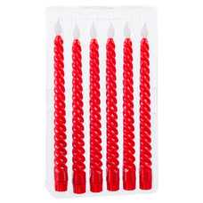 VELA CON LUZ PLÁSTICO ROJO 2,20 X 2,20 X 27 CM