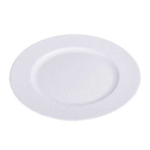 BAJO PLATO REDONDO PLÁSTICO PLATA 35 X 35 CM