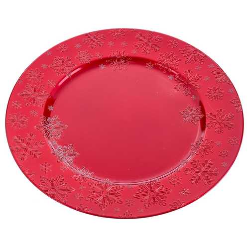 BAJO PLATO POLIPROPILENO ROJO 33 X 1,50 X 33 CM