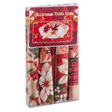 S/6 SALVAMANTEL PONSETIA POLIESTER 30 X 40 CM S/6 SALVAMANTEL PONSETIA POLIESTER 30 X 40 CM