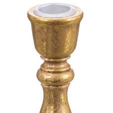 CANDELABRO RESINA ORO 7,30 X 7,30 X 17,50 CM