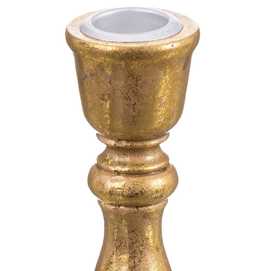 CANDELABRO RESINA ORO 7,30 X 7,30 X 17,50 CM