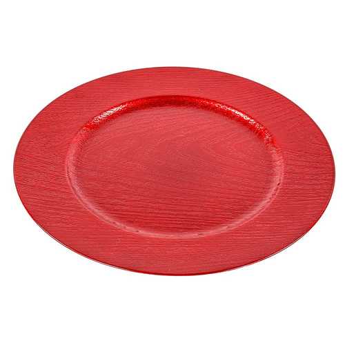 BAJO PLATO REDONDO PLÁSTICO ROJO 33 X 33 X 1,50 CM