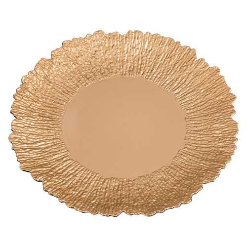 BAJO PLATO REDONDO PP ORO 33 X 1,50 X 33 CM