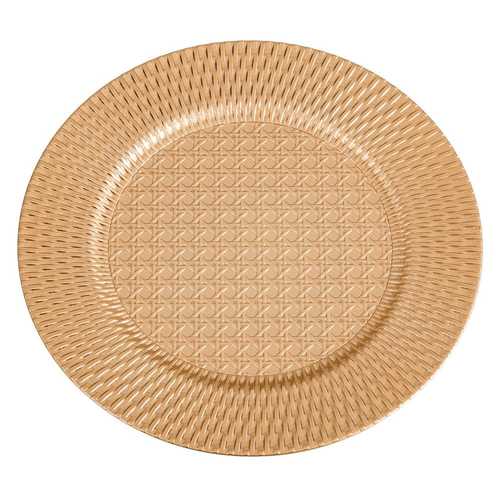 BAJO PLATO REDONDO PP ORO 33 X 1,50 X 33 CM
