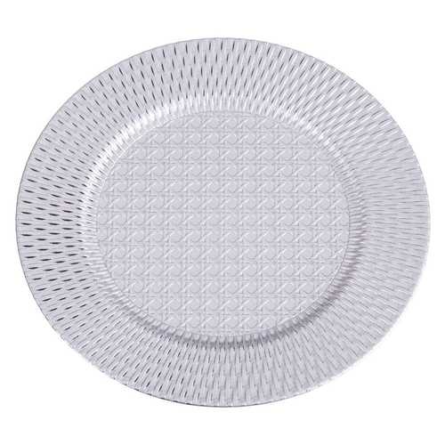 BAJO PLATO REDONDO PP PLATA 33 X 1,50 X 33 CM