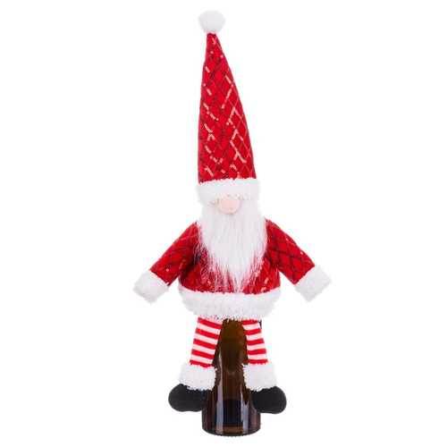FUNDA BOTELLA PAPA NOEL POLIESTER 25 X 34 CM