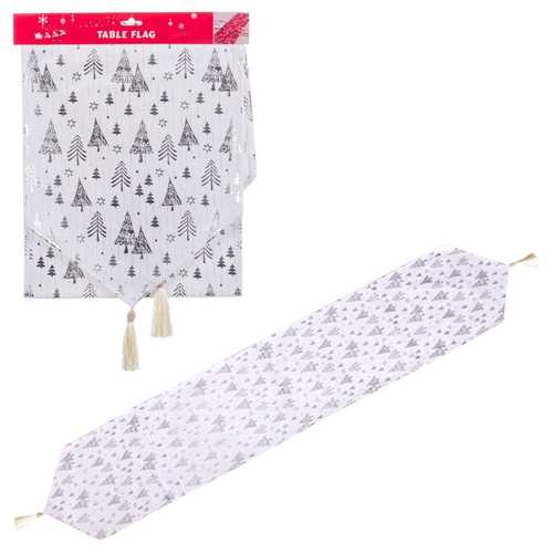 CAMINO MESA POLIESTER PLATA 33 X 175 CM