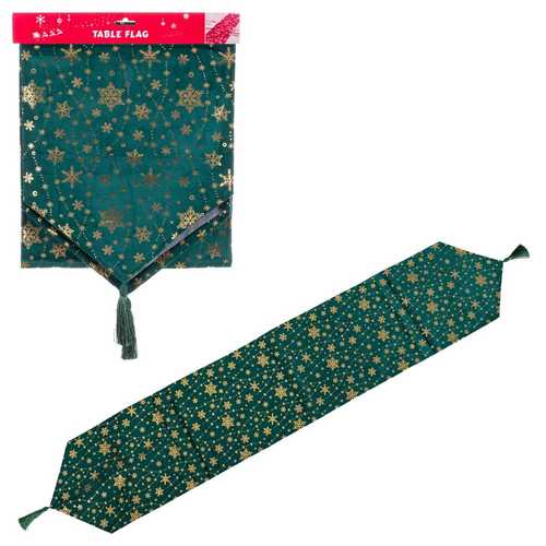 CAMINO MESA POLIESTER VERDE 33 X 175 CM