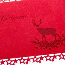 SET SALVAMANTEL Y POSAVASOS FIELTRO ROJO 40 X 30 CM