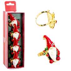 S/4 SERVILLETERO PAPA NOEL METAL 4 X 4 X 5,50 CM