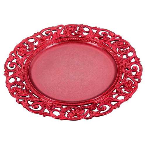 BAJO PLATO REDONDO PP ROJO 33 X 1,50 X 33 CM