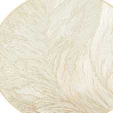 SALVAMANTEL HOJAS PVC ORO 38 X 38 CM