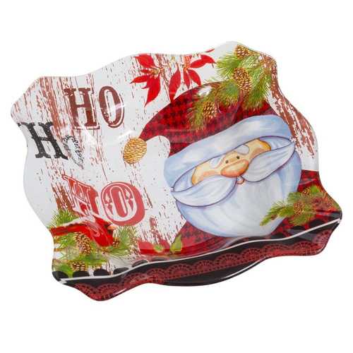 PLATO PAPA NOEL CRISTAL 20 X 20 CM