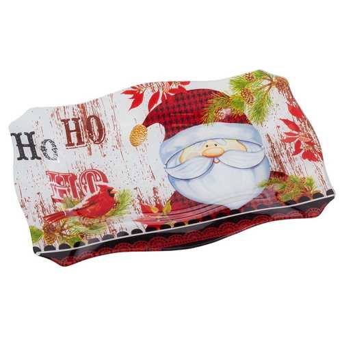 PLATO PAPA NOEL CRISTAL 20 X 30 CM