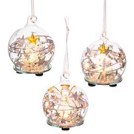 BOLA DECORATIVA CON LUZ CRISTAL 3/M 6 CM