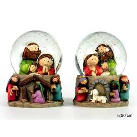 BOLA NIEVE NACIMIENTO CRISTAL 2/M 6,50 X 6,50 X 9 CM