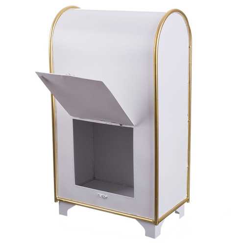 BUZÓN METAL BLANCO-ORO 34,50 X 21,50 X 61,50 CM