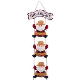 COLGANTE PAPA NOEL ESCALERA TEJIDO 40 CM