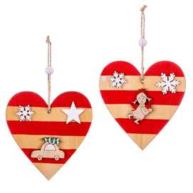 COLGANTE CORAZÓN MDF ROJO 2/M 9 CM