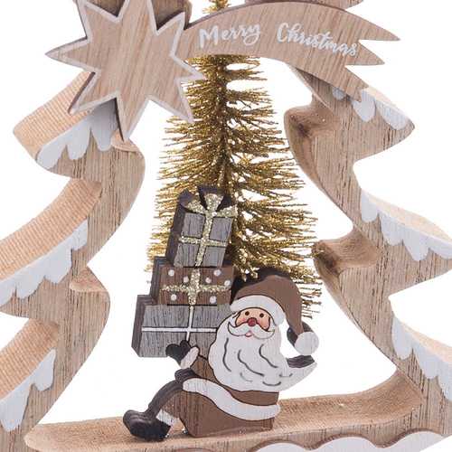 FIGURA ÁRBOL PAPA NOEL MADERA 12,50 X 15 CM