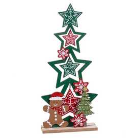 PEANA ÁRBOL ESTRELLAS MADERA 18 X 4,50 X 36,50 CM