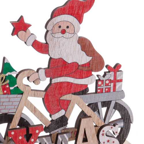 PEANA PAPA NOEL BICICLETA MADERA 14,50 X 4,50 X 15,30 CM