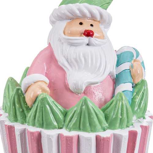 PAPA NOEL CUPCAKE RESINA 5,50 X 5,40 X 12 CM