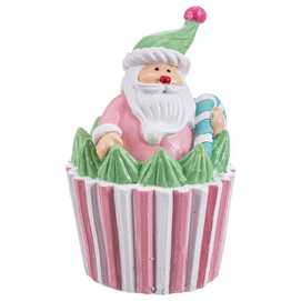 PAPA NOEL CUPCAKE RESINA 5,50 X 5,40 X 12 CM