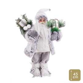 PAPA NOEL TEJIDO BLANCO 45 CM