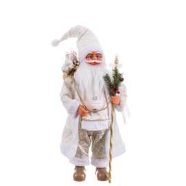 PAPA NOEL DE PIE POLIESTER BLANCO 32 X 25 X 87 CM