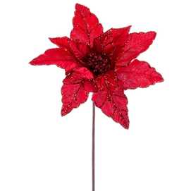 FLOR ''POINSETTIA'' TELA ROJO 30 X 50 CM