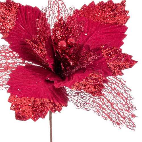 POINSETTIA TEJIDO BURDEOS 32 X 56 CM