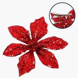 POINSETTIA CLIP ROJO 11 CM