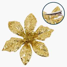 POINSETTIA CLIP ORO 11 CM