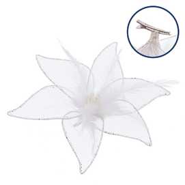 POINSETTIA CON CLIP POLIESTER BLANCO 20 X 3 X 20 CM