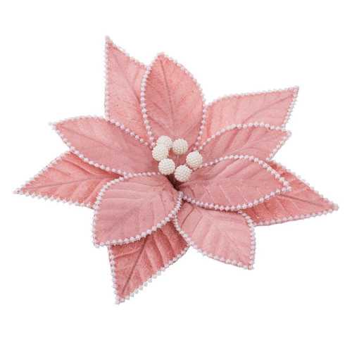 POINSETTIA CON CLIP POLIESTER 29 X 29 CM