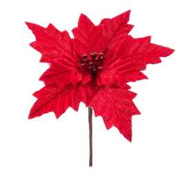 PICK POINSETTIA POLIESTER ROJO 17 X 17 X 15 CM