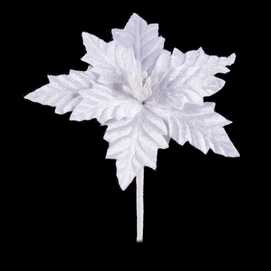 PICK POINSETTIA POLIESTER BLANCO 17 X 17 X 15 CM