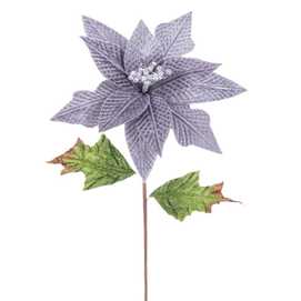 POINSETTIA POLIESTER PLATA-GRIS 24 X 24 X 50 CM