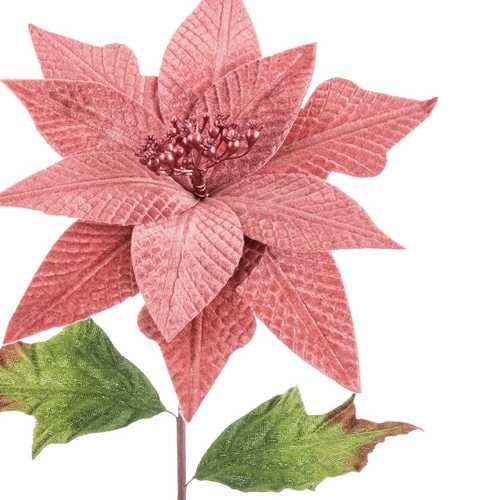 POINSETTIA POLIESTER ROSA-SALMÓN 24 X 24 X 50 CM